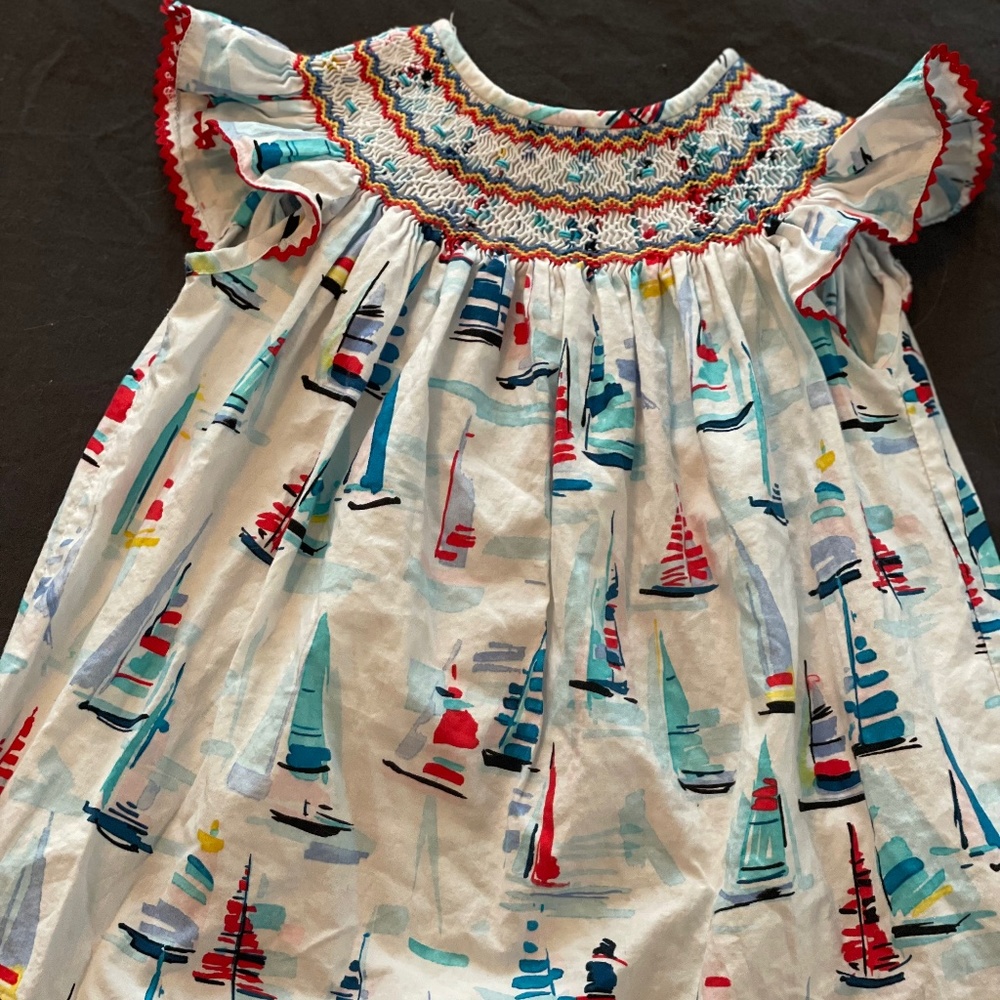 Smocked little girl summer dress